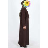 Mersha Collection 4 Mevsim Emzirme Özellikli Elbise - Lohusa Anne Kıyafeti - Acı Kahve - 48