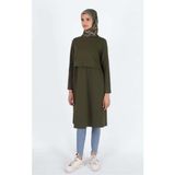 Mersha Collection Emzirme Özellikli Tunik - Lohusa Anneler Için Pratik Tasarım - Haki - 42