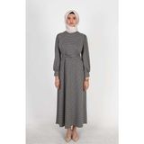 Mersha Collection Mersha Gri Ahu Emzirme Detaylı Elbise Lohusa Anneler Için Özel Tasarım - 50