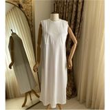 Mersha Collection Mersha Sıfır Kol Astar Emzirme Elbisesi - Lohusa Içlik - Emzirme Içlik - Beyaz
