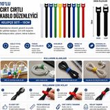 Mersi Shop Cırt Cırtlı Kablo Düzenleyici 10’lu Set 15 cm Çok Amaçlı Kablo Toplayıcı