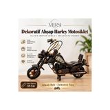 Mersi SHOP Dekoratif Ahşap Harley Motosiklet Maketi El Yapımı Klasik Motor Biblo Masaüstü Dekor 35 Cm