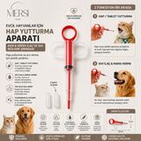 Mersi Shop Evcil Hayvan Hap Yutturma Aparatı | Kedi Köpek Hap Sıvı Besleme Şırıngası - Kırmızı