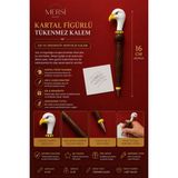 Mersi Shop Kartal Figürlü 16 cm Tükenmez Kalem – Şık ve Dekoratif Hediyelik Kalem - Beyaz