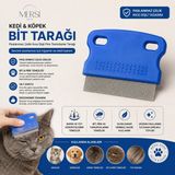 Mersi Shop Kedi Köpek Bit Tarağı Paslanmaz Çelik Ince Dişli Pire Temizleme Tarağı - Mavi