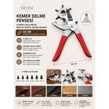Mersi Shop Kemer Delme Pensesi – 6 Farklı Uçlu, Metal, Deri ve Tekstil Delme Aparatı 22 cm - 6 ADET