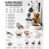 Mersi Shop Klipsli Ölçekli Kedi Köpek Mama Küreği 180 ml Mama Ölçü Kabı
