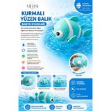 Mersi Shop Kurmalı Yüzen Balık Banyo Oyuncağı | Su Içinde Hareket Eden Bebek ve Çocuk Banyo Oyuncağı - Azur Mavi