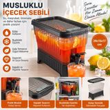 Mersi Shop Musluklu Su ve Meşrubat Sebili Buzdolabı Uyumlu Kapaklı Içecek Dispenseri 29X15X17 cm - Siyah