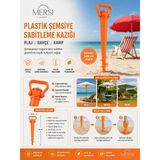 Mersi Shop Plastik Şemsiye Sabitleme Kazığı Plaj Bahçe Kamp Şemsiye Direği Tutucu - 1 Adet