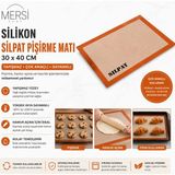 Mersi Shop Silikon Silpat Pişirme Matı 30X40 cm Yapışmaz Fırın Matı Hamur Açma ve Pişirme Altlığı - 30*40