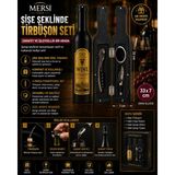 Mersi Shop Şişe Şeklinde Büyük Tirbuşon Seti Siyah | Şarap Açacağı Hediye Seti 33X7 cm