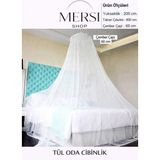 Mersi Shop Tül Oda Cibinliği 200 cm | Tek Noktadan Asılan Yatak Sinekliği Beyaz Koruyucu Cibinlik