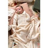 Mert Baby Zarif Kanaviçe Triko 5'li Organik Hastane Çıkış Seti Krem %100 Pamuk Yenidoğan Kız Bebek