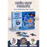 Mert Bebek Uzay Temalı 49 Parça Yuvarlak Çocuk Puzzle 3+ Yaş Eğitici Büyük Boy Puzzle 48 cm