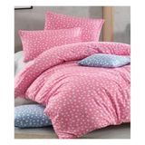 Mert Collection Çarşı Çift Kişilik Yıldız Desen Yorgan Kılıfı 2 Adet Yastık Kılıfı - Açık Pembe - 200 x 220 cm