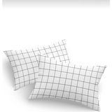 Mert Collection Çarşı Ranforce Dokuma Kapaklı Yastık Kılıfı 1 Adet - 50 x 70 - Siyah - Beyaz
