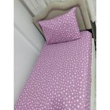 Mert Collection Çarşı Tek Kişilik Ara Beden Lastikli Çarşaf Takımı 120X200 Yıldız Desen - Mor - 120 x 200
