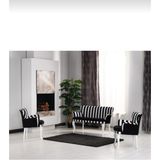 Mert Concept Mertconcept Kollu Zebra Çay Seti Koltuk Salon Bahçe Takımı - Siyah - Beyaz