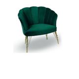 Mert Concept Papatya Çay Seti Koltuk Yeşil Tekli Berjer Gold Metal Salon Kafe Balkon Bahçe Otel Ofis