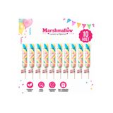 mert kerem gıda 10 Adet Renkli Burgu Marshmallow Çubuk Şeker – Tek Tek Paketli – Parti, Doğum Günü ve Hediyelik jelibon