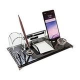 Mert Reklam Kristal Masaüstü Kalemlik Ofis Makam Hediyesi 16 x 27 cm Avukat Doktor Yönetici İsimliği - Siyah