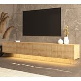 Mert Sert Mobilya Assos 240CM Günışığı Ledli Tv Sehpası, Tv Ünitesi - Meşe