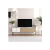 MERT SERT MOBİLYA Noah Tv Sehpası, Metal Ayak, Metal Kulp, Lazer Çizgi Detaylar,150 Cm