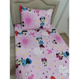 Mert Tek Kişilik Mickey Mouse Nevresim Çarşaf Takımı - 100 x 200 cm - Pembe