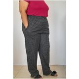 Mertcan Butik Beli lastikli cepli çelik örme siyah ekose kareli alt pantolon