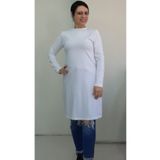 Mertcan Butik Beyaz bisiklet yaka uzun kollu penye viskon tesettür içlik tunik tişört
