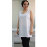 Mertcan Butik Beyaz desenli kalın askılı penye tişört