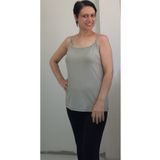 Mertcan Butik Çağla yeşili ip askılı penye viskon tişört
