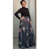 Mertcan Butik Füme çiçekli desenli her mevsim giyilebilir 6 parça çelik örme etek