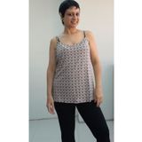 Mertcan Butik Kahve vizon desenli ip askılı penye viskon tişört