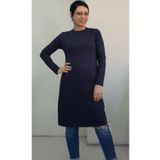 Mertcan Butik Lacivert bisiklet yaka uzun kollu penye viskon tesettür tunik içlik tişört