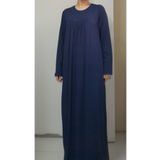 Mertcan Butik Lacivert önü arkası robadan kesik büzgülü penye viskon elbise