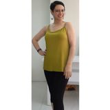 Mertcan Butik Olive yeşili (yağ yeşili) ip askılı penye viskon tişört