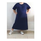 Mertcan Butik Önü Arkası Robadan Kesikli Büzgülü Lacivert Penye Viskon Elbise