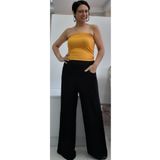 Mertcan Butik Siyah beli lastkli yazlık cepli hafif bol paç penye viskon pantolon