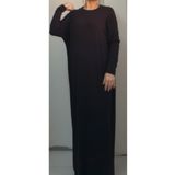 Mertcan Butik Siyah yarasa kol salaş penye viskon tesettür elbise