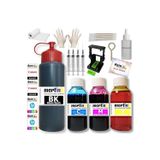 Mertink Hp D5345 D5360 D5363 D5368 (350 351XL) Kartuş Dolum Seti 500ML SİYAH+3X100ML Renkli Mürekkep
