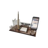MERTKRİSTAL Isimlik - Kristal Masaüstü Kalemli - Ofis Büro Makam Hediyesi M530 Bronz