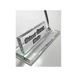 MERTKRİSTAL Kristal Masa Isimliği Kalemli Ofis Hediyesi M1001hr-slv Cam Masaüstü Isimlik