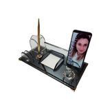 MERTKRİSTAL Kristal Masaüstü Kalemlik, Ofis Masa Isimliği, Kabartma Isimlik, M530