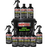 Mertox 10 Parça Müthiş Oto Araç Araba Yıkama Temizlik Bakım Seti Kovalı - 500 ml