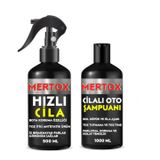 Mertox Araç Araba Otomobil Oto Temizlik Seti Ürünleri - Cilalı Oto Şampuanı + Hızlı Cila 2X500ml Malzemeleri