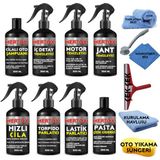 Mertox Araç Araba Otomobil Oto Temizlik Ürünleri Şampuan+İç Detay+Motor+Hızlı Cila+Torpido+Lastik+Jant+Pasta 8X500ml
