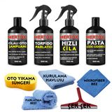 Mertox Araç Araba Otomobil Oto Temizlik Ve Bakım Seti Cilalı Oto Şampuanı+Torpido Parlatıcı+Hızlı Cila Ve İnce Pasta Çizik Giderici 4X500ml