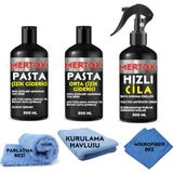 Mertox Oto Araç Araba Pasta Cila Seti 3X500ML -Ince Çizik + Orta Çizik Giderici Pasta + Hızlı Cila